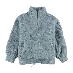 American Eagle Womens Oversized Fleece Quarter Zip Sweatshirt, Blue, S, DM